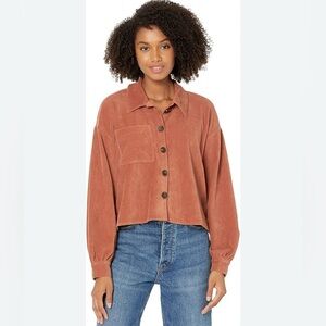 MADEWELL Knit Corduroy Shirt-Jacket in Warm Umber
